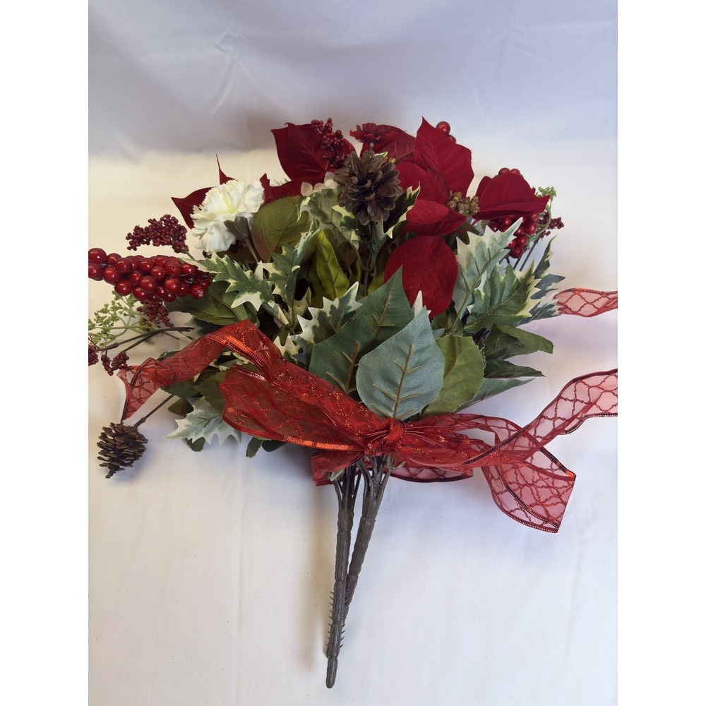 Decroative Plastic Flowers Holiday Christmas Decoration Vase Not Included SR-506